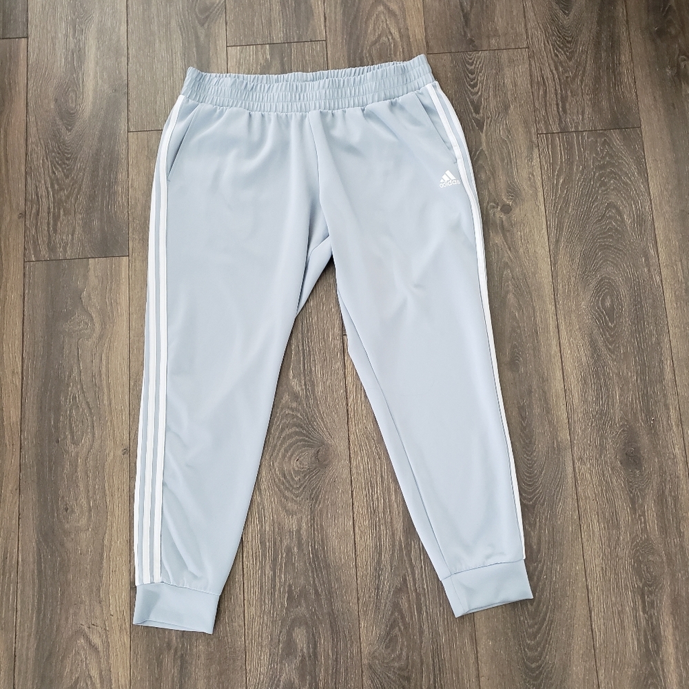 Adidas Aeroready 3 Stripes Jogger Pants Size 2XL Light Blue